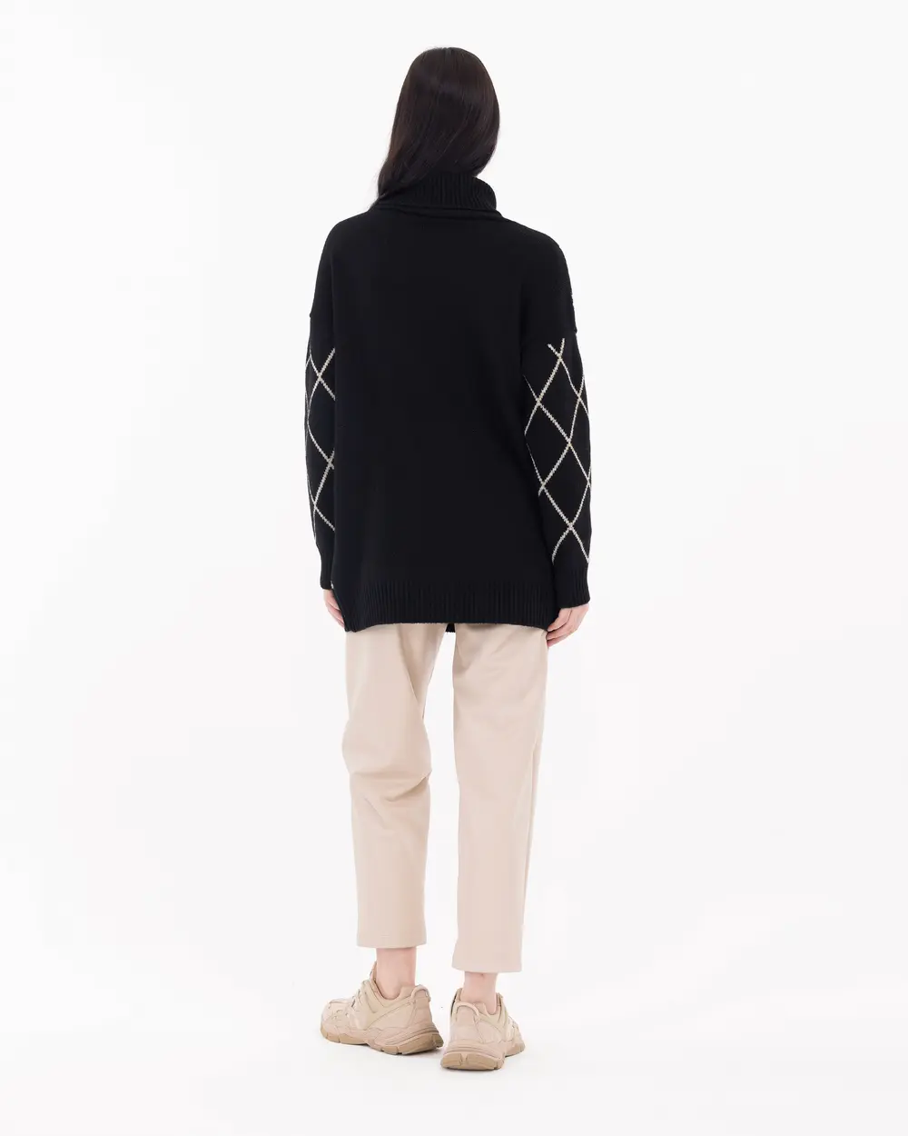 Geometric Patterned Knitwear Sweater