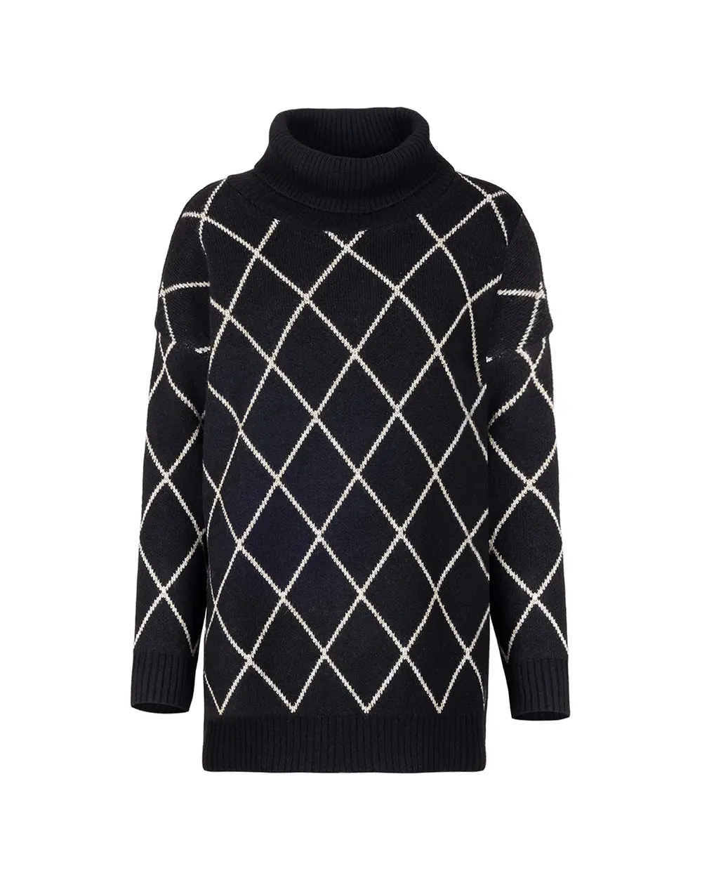 Geometric Patterned Knitwear Sweater