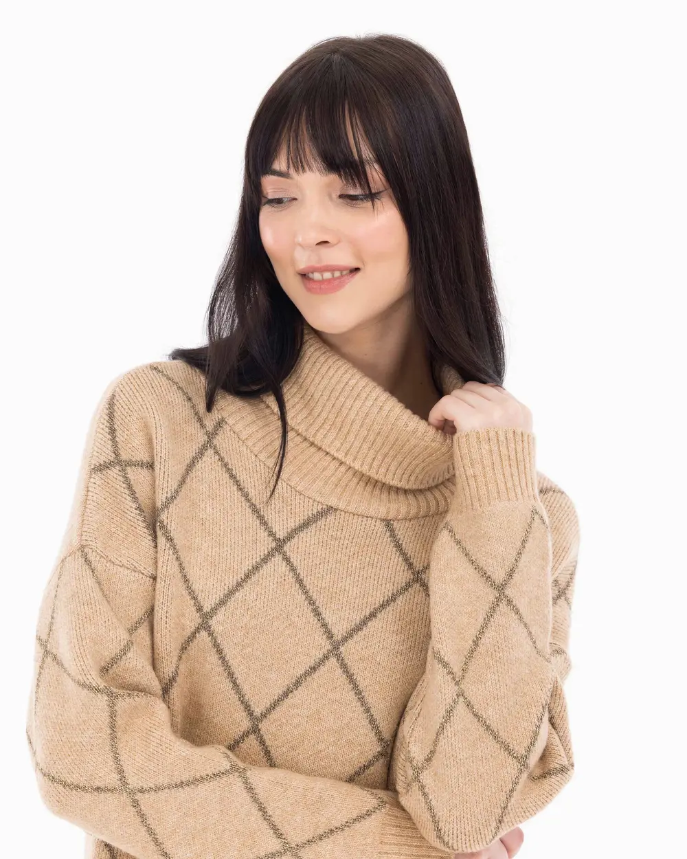 Geometric Patterned Knitwear Sweater