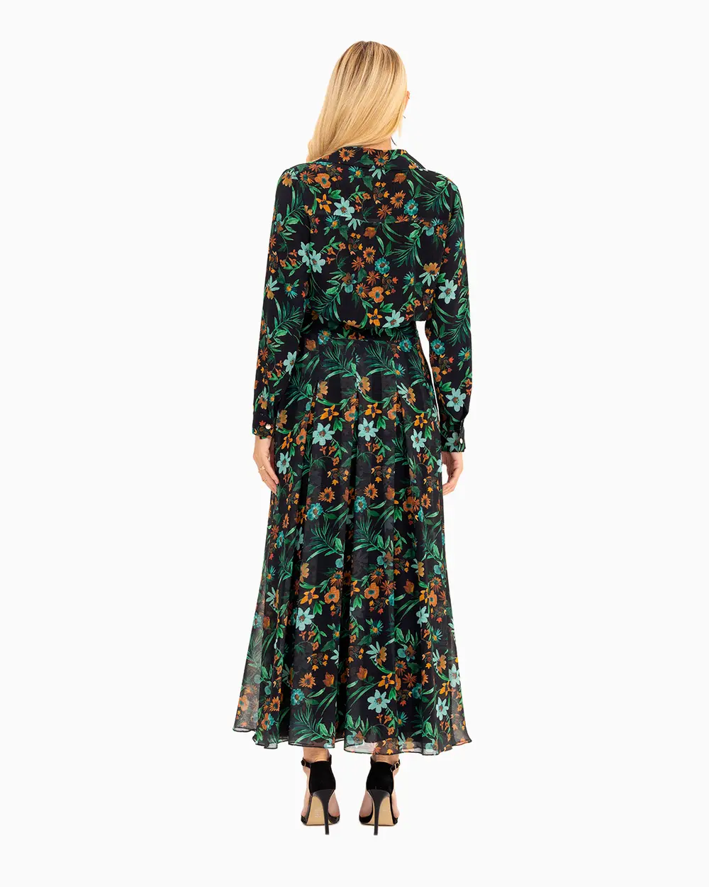 Çiçek Desenli Şifon Elbise