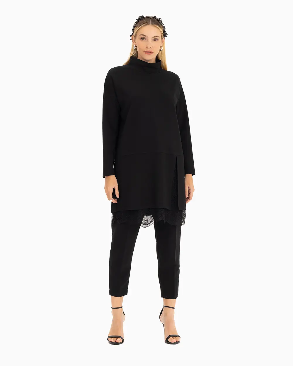 Tulle Detailed Sweatshirt Tunic