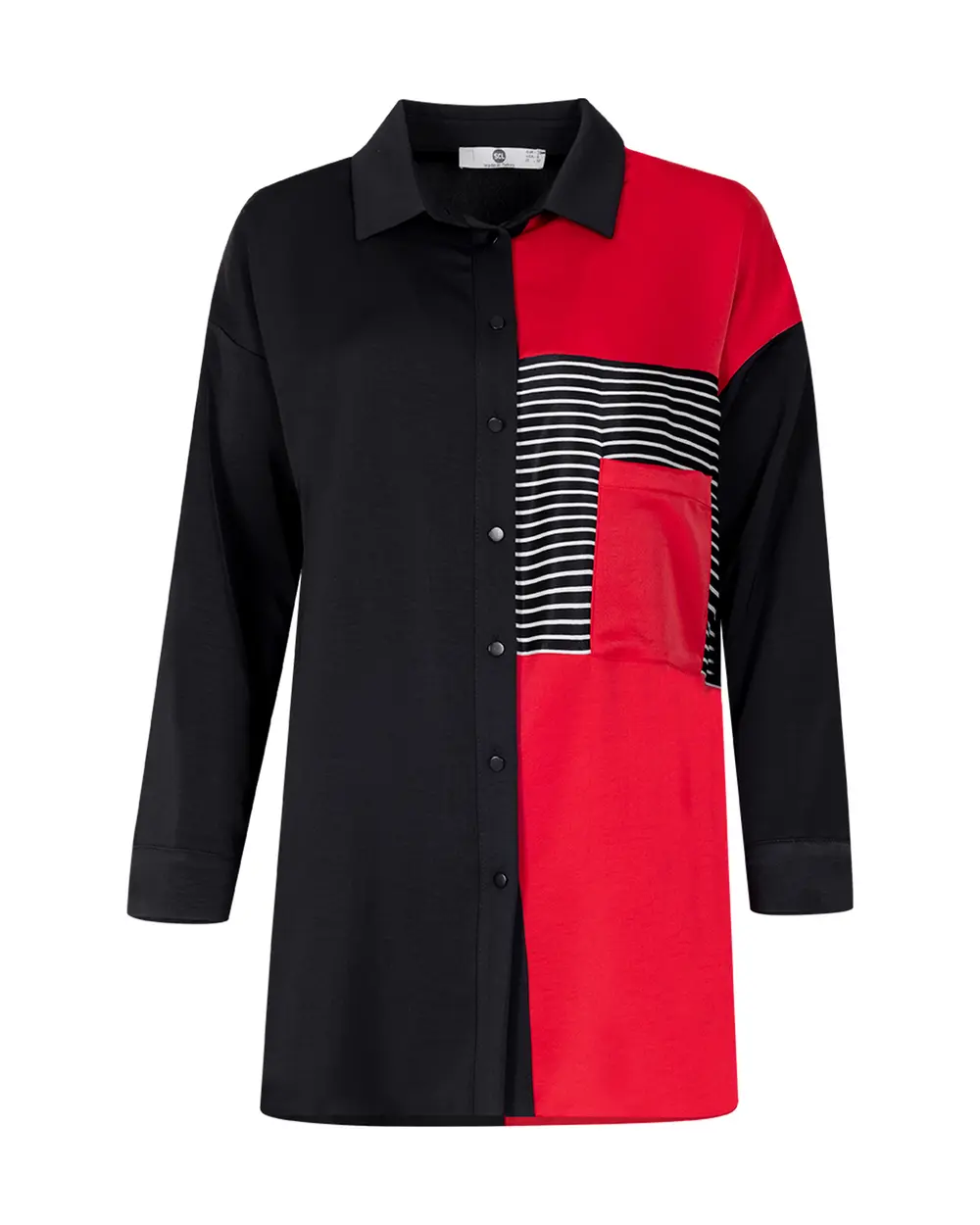 Line Detailed Color Block Tunic