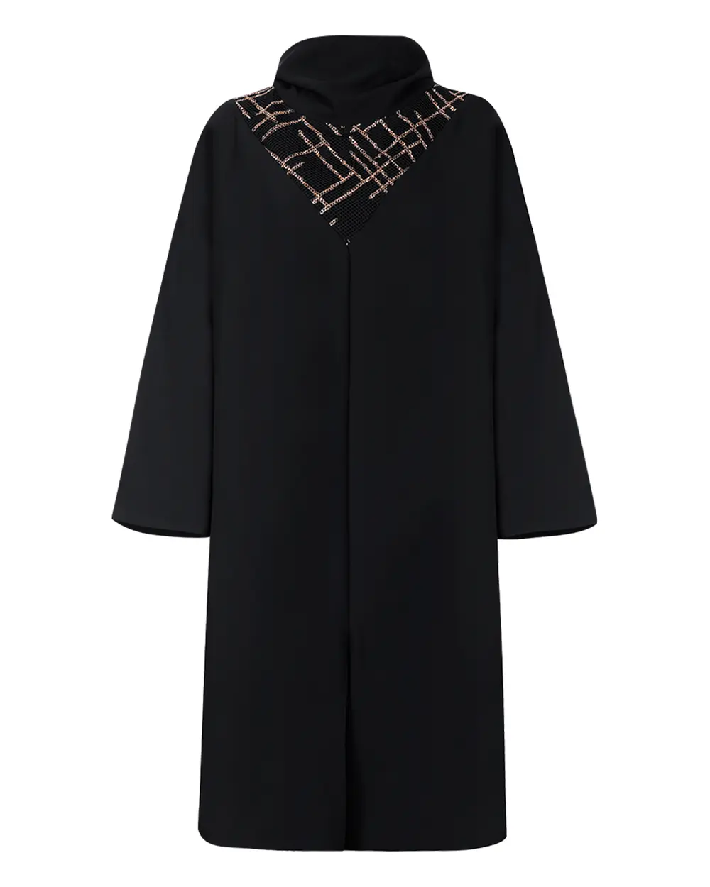 File Detaylı Degaje Yaka Tunik