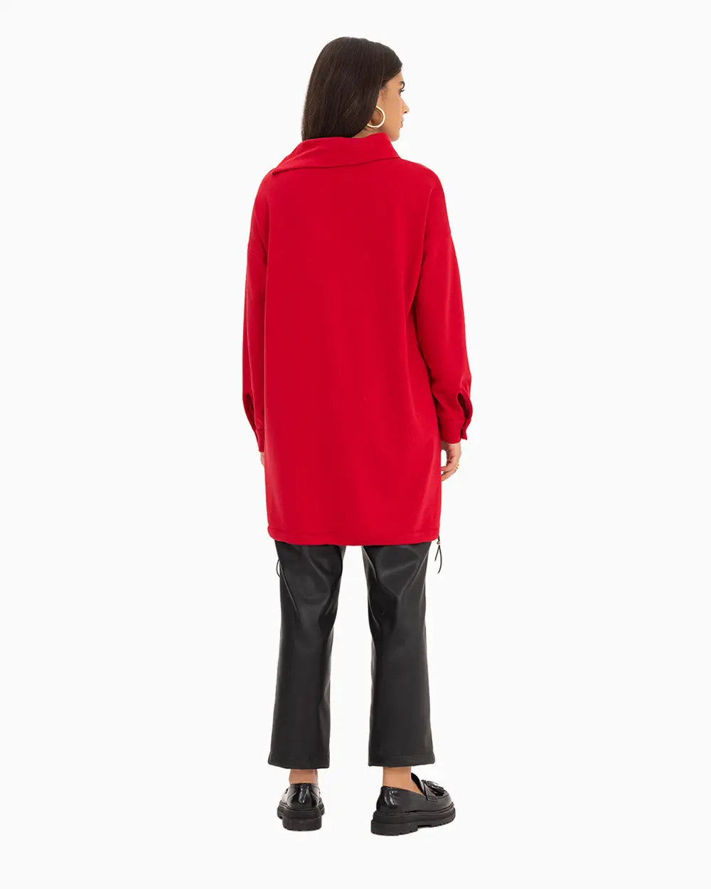 Zipper Detailed Stand Up Tunic