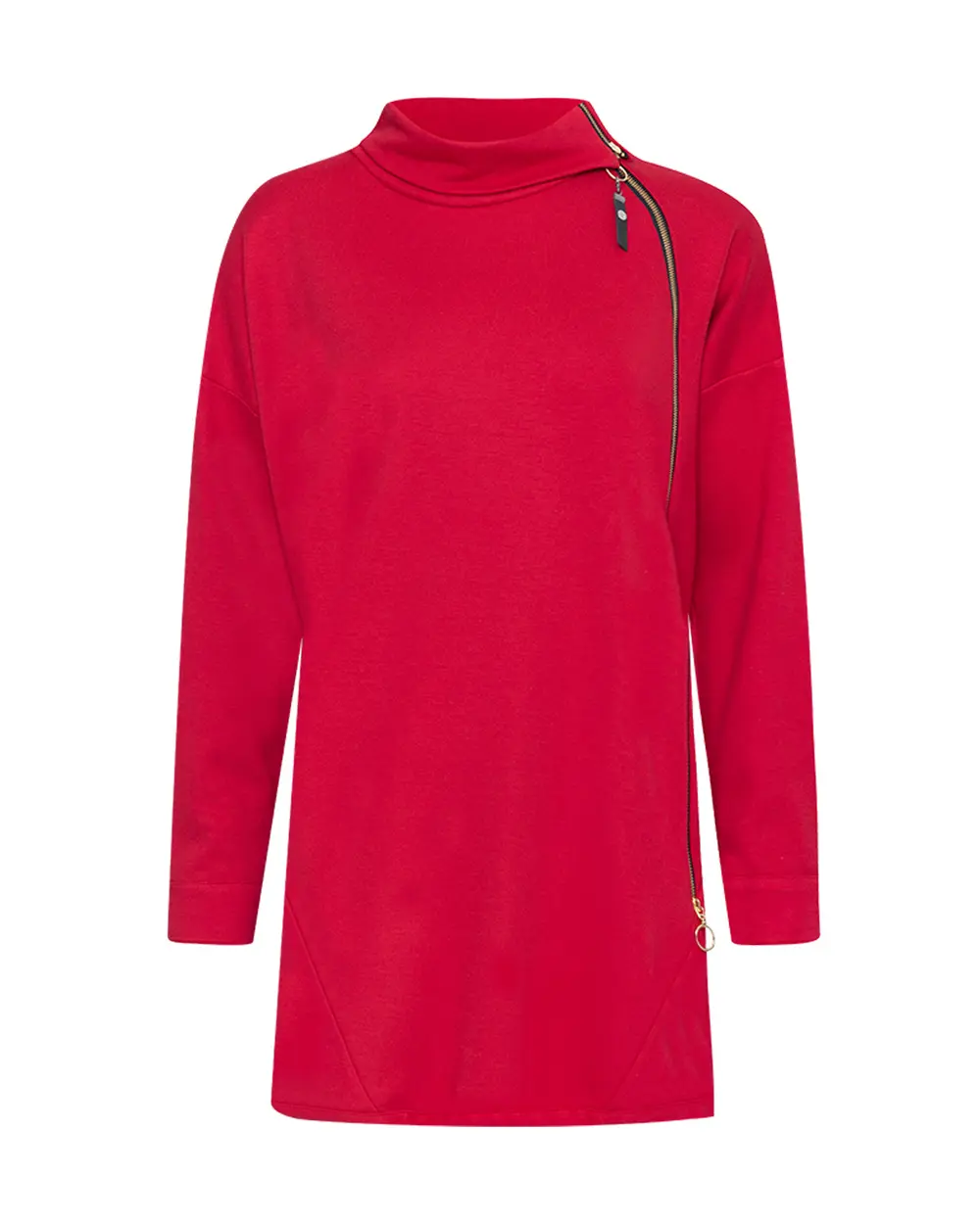 Zipper Detailed Stand Up Tunic