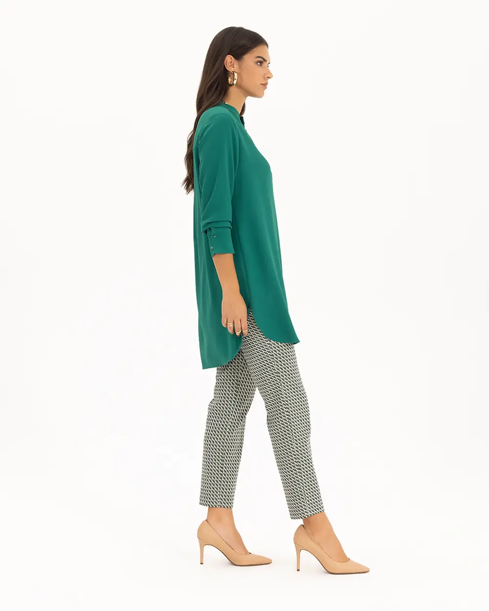  Half Pop Round Neck Tunic