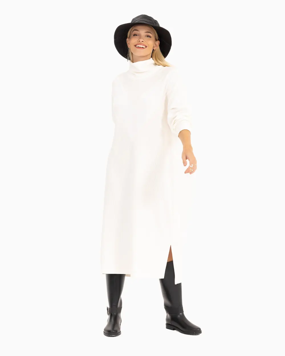 Degaje Yaka Düşük Kol Tunik