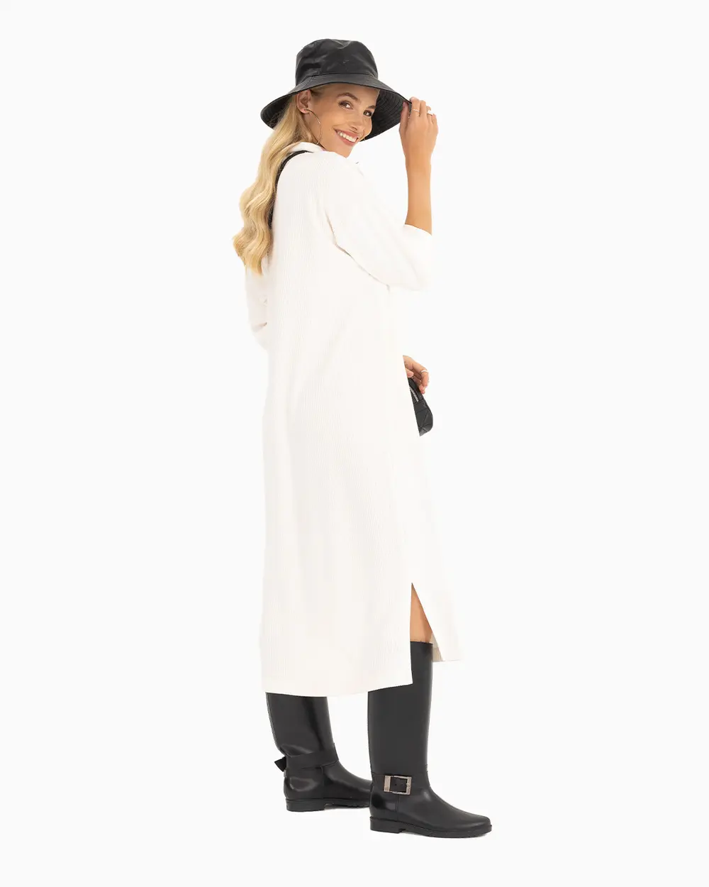 Degaje Yaka Düşük Kol Tunik