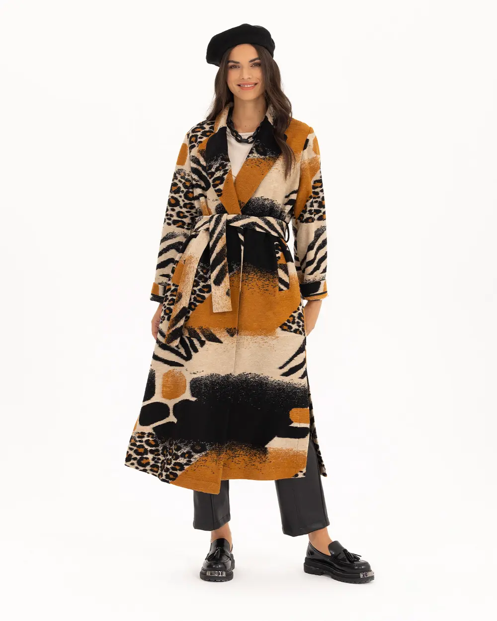 Renk Geçişli Ceket Yaka Kap