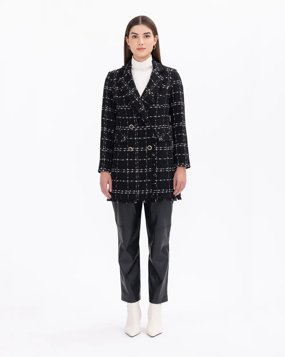 Tweed Fabric Blazer Jacket