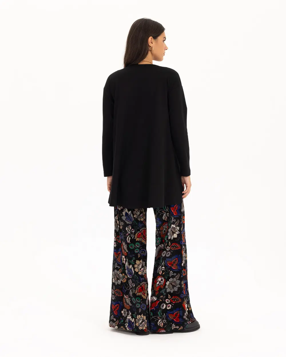 Floral Patterned Wide Leg Trousers