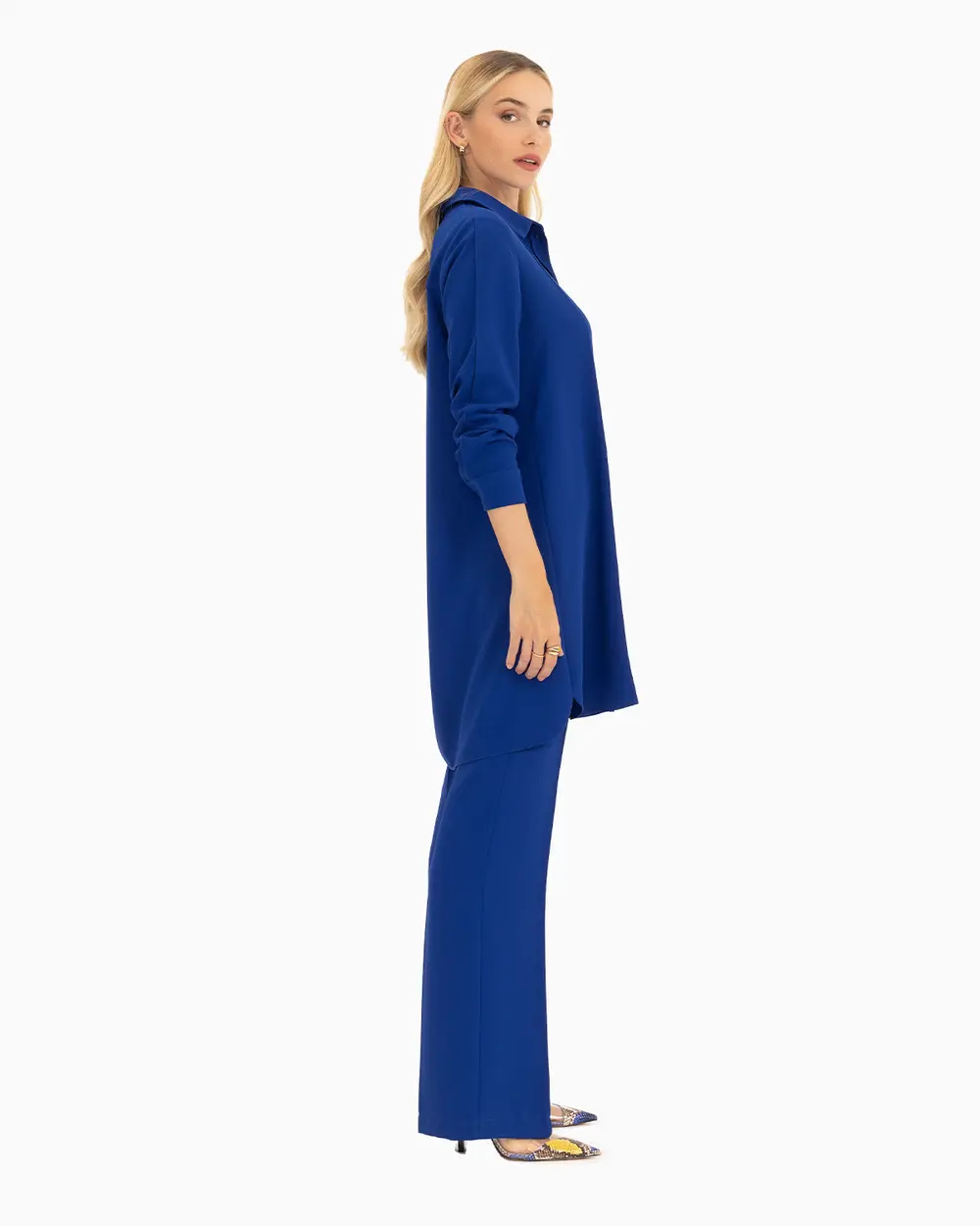  Piping Detail Wide Leg Trousers