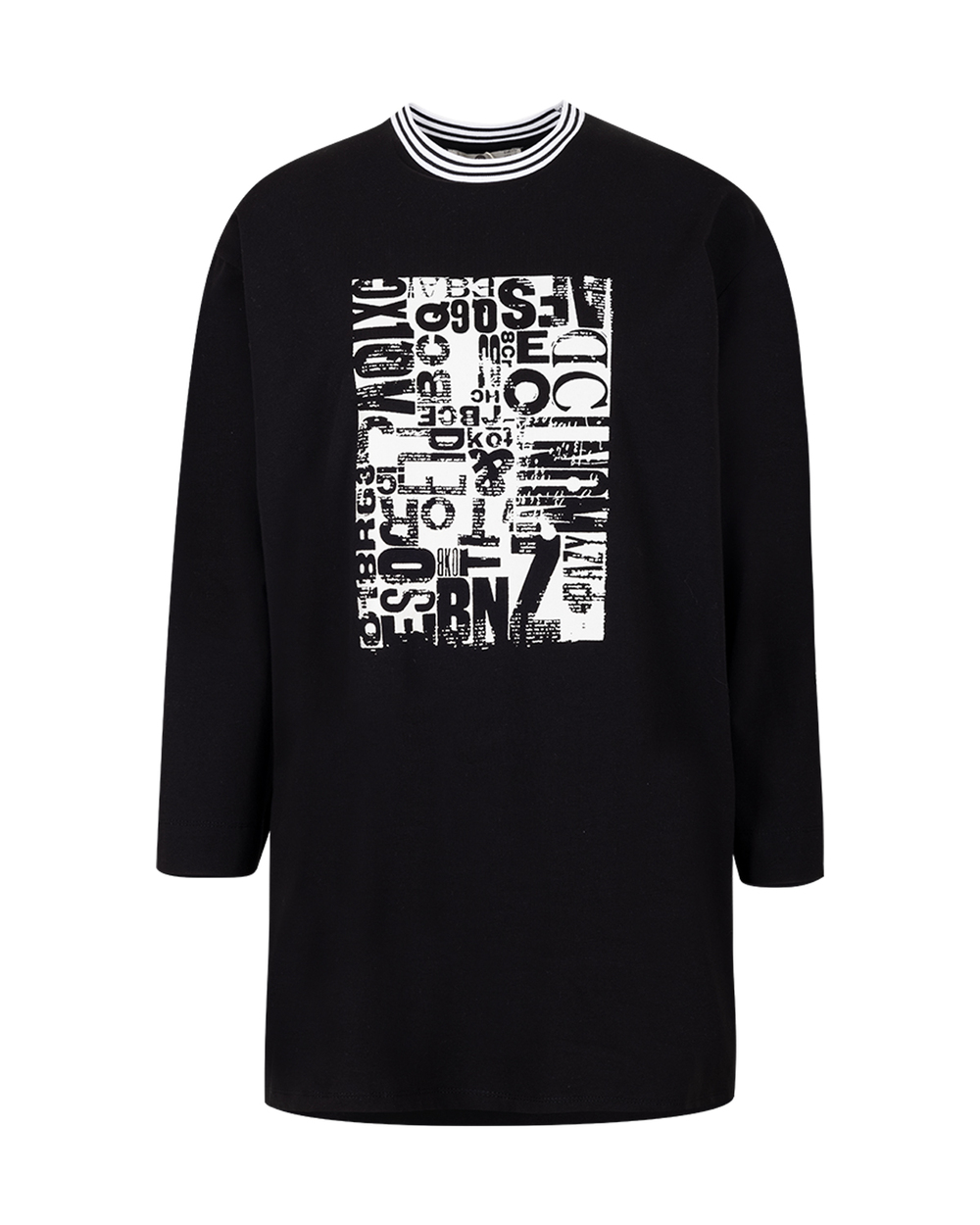 Önü Desenli Uzun Kollu Tişört