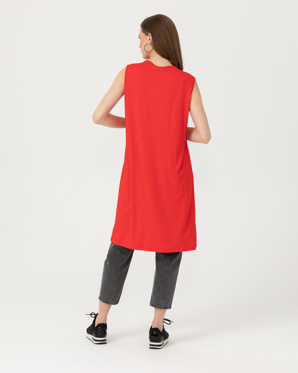  Sleeveless Basic Tunic T-Shirt