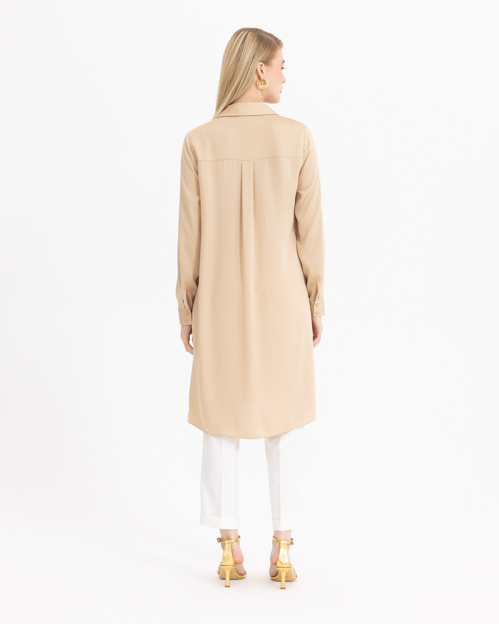 SCL SATIN FACE KNEE LONG TUNIC