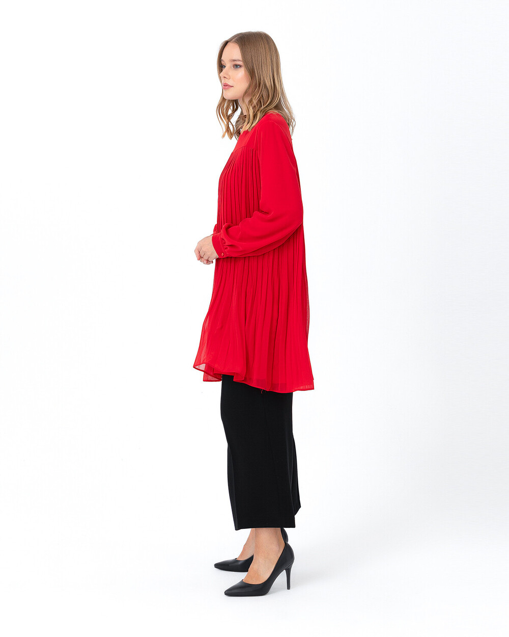 Pleated Long Sleeve Tunic