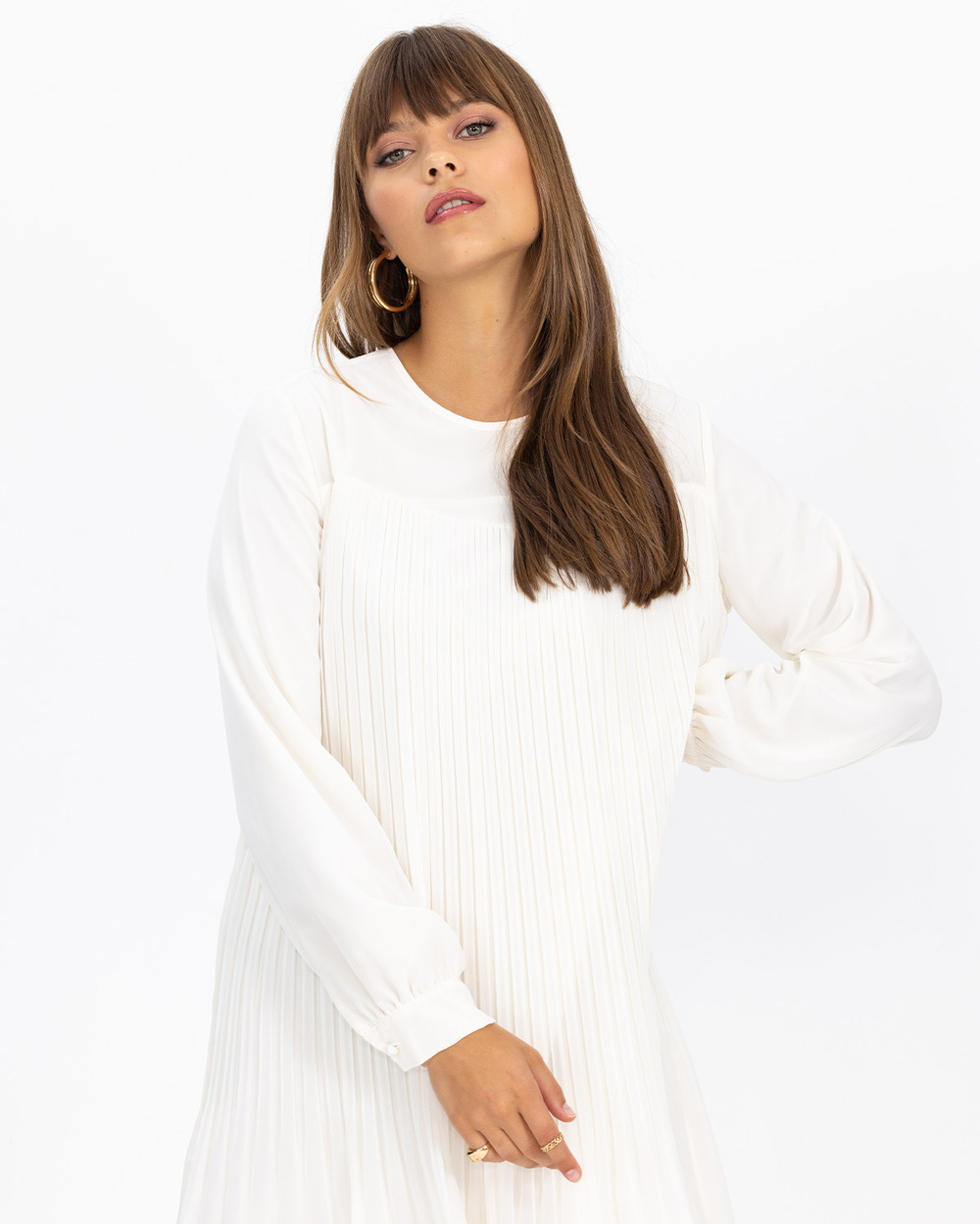 Pleated Long Sleeve Tunic