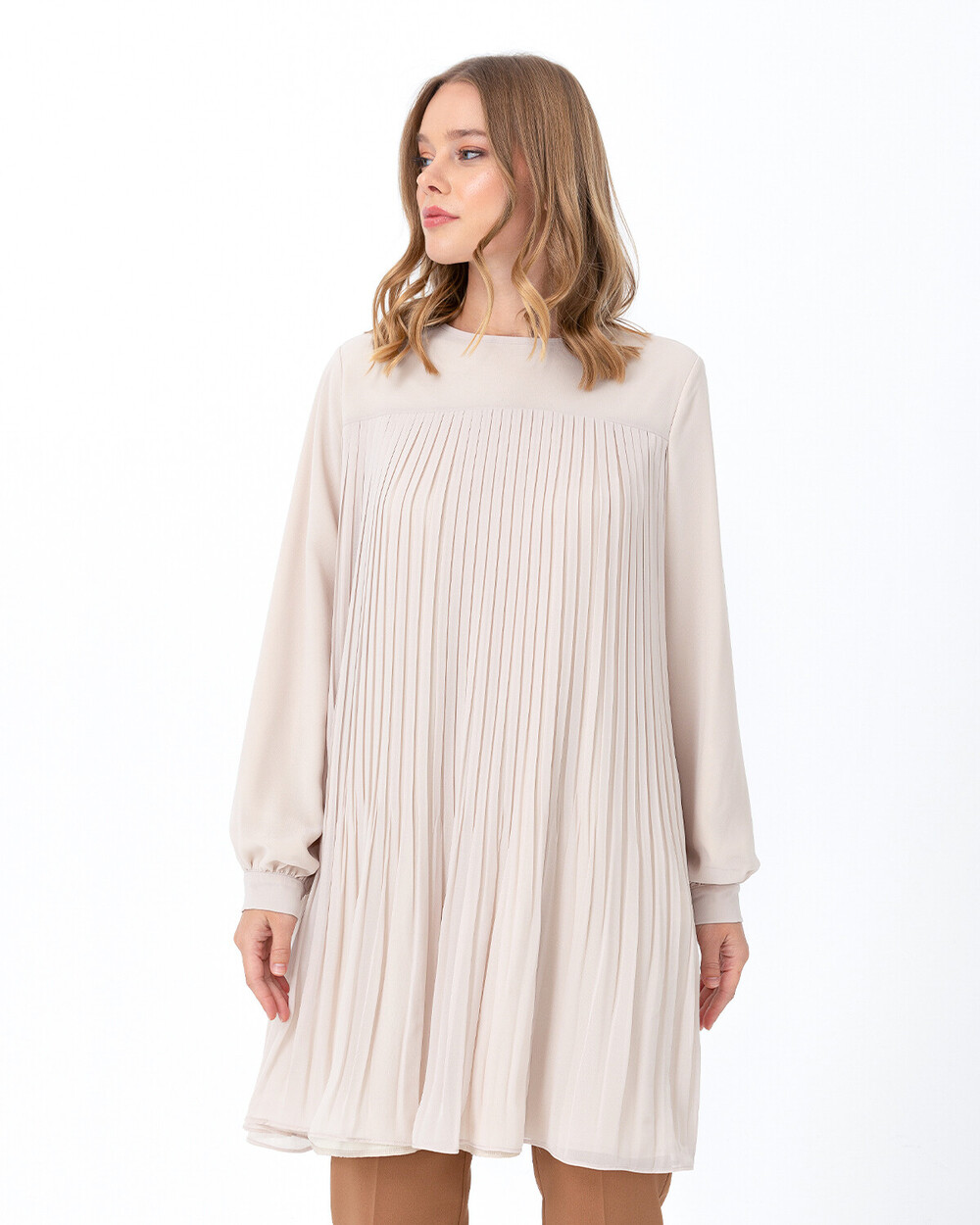 Pleated Long Sleeve Tunic