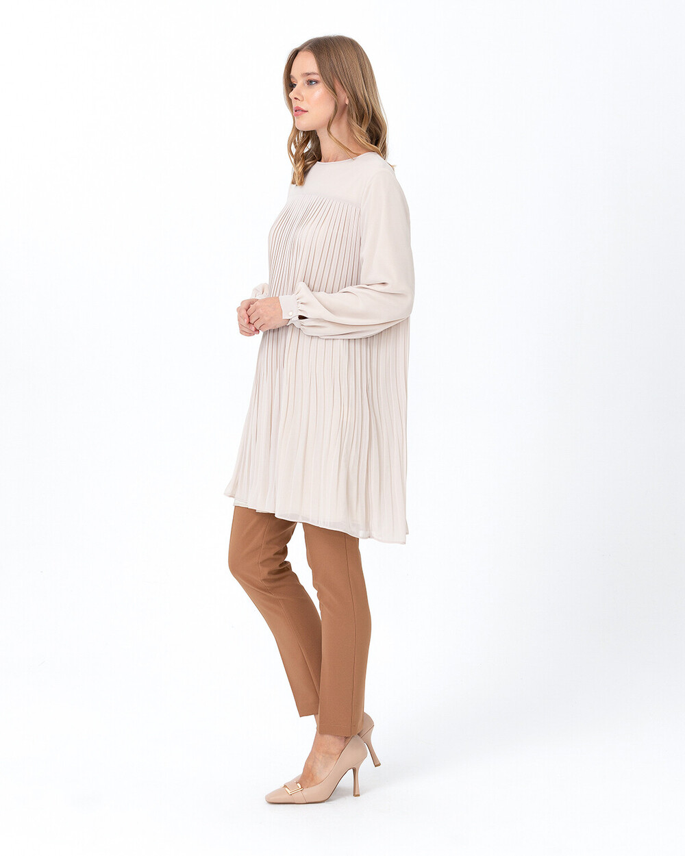 Pleated Long Sleeve Tunic