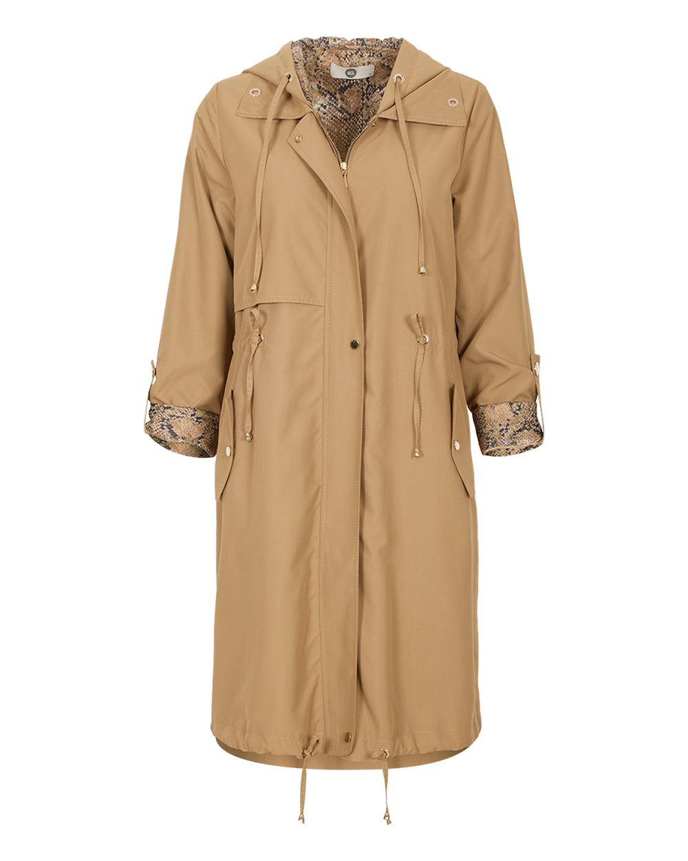 SCL SNAKE SKIN PATTERNED ZIPPER TRENCH COAT - SecilStore