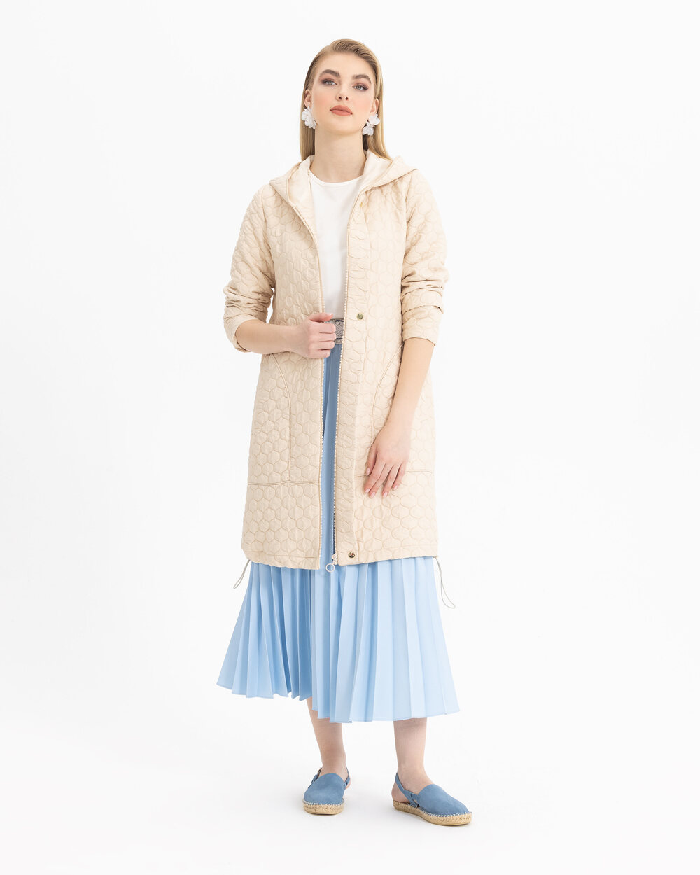 SCL HOODED QUILTED TRENCH COAT