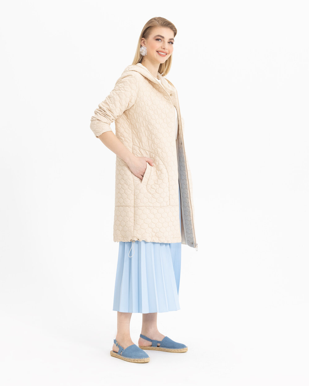 SCL HOODED QUILTED TRENCH COAT