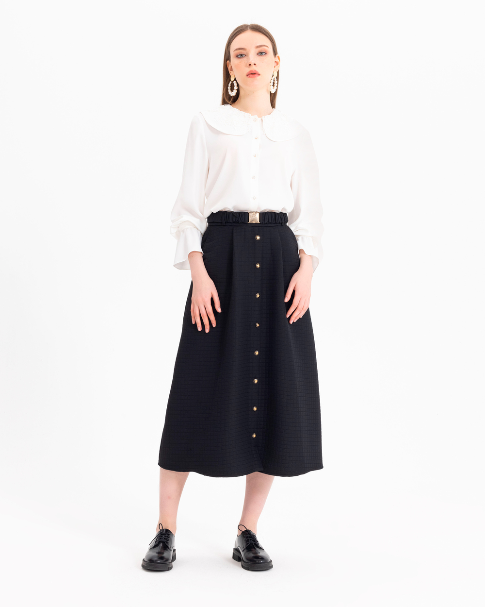 Dantel Detaylı Bebe Yaka Gömlek