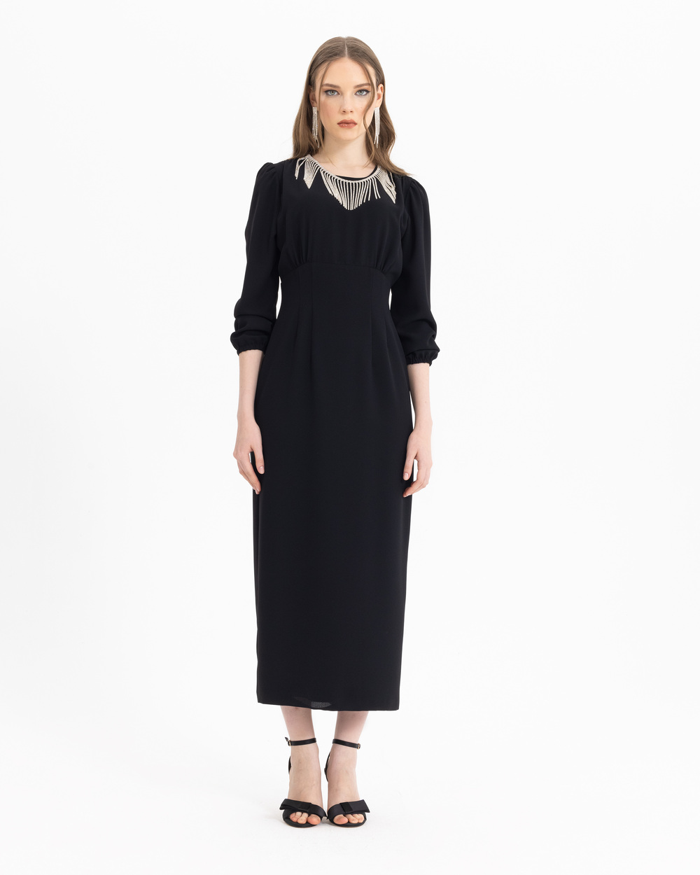  Long Sleeve Round Neck Dress