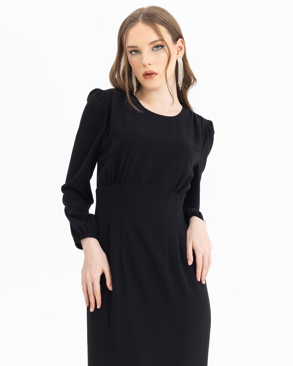  Long Sleeve Round Neck Dress