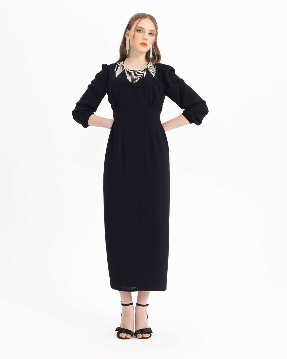  Long Sleeve Round Neck Dress