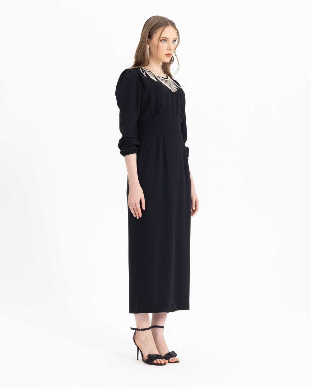  Long Sleeve Round Neck Dress