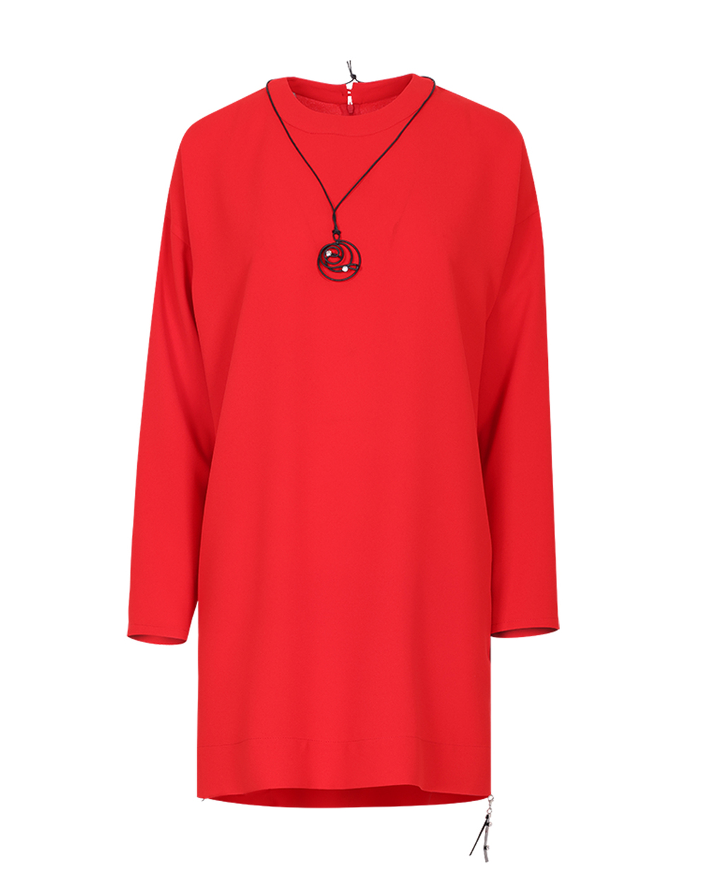  Zipper Detailed Asymmetrical Cut Tunic