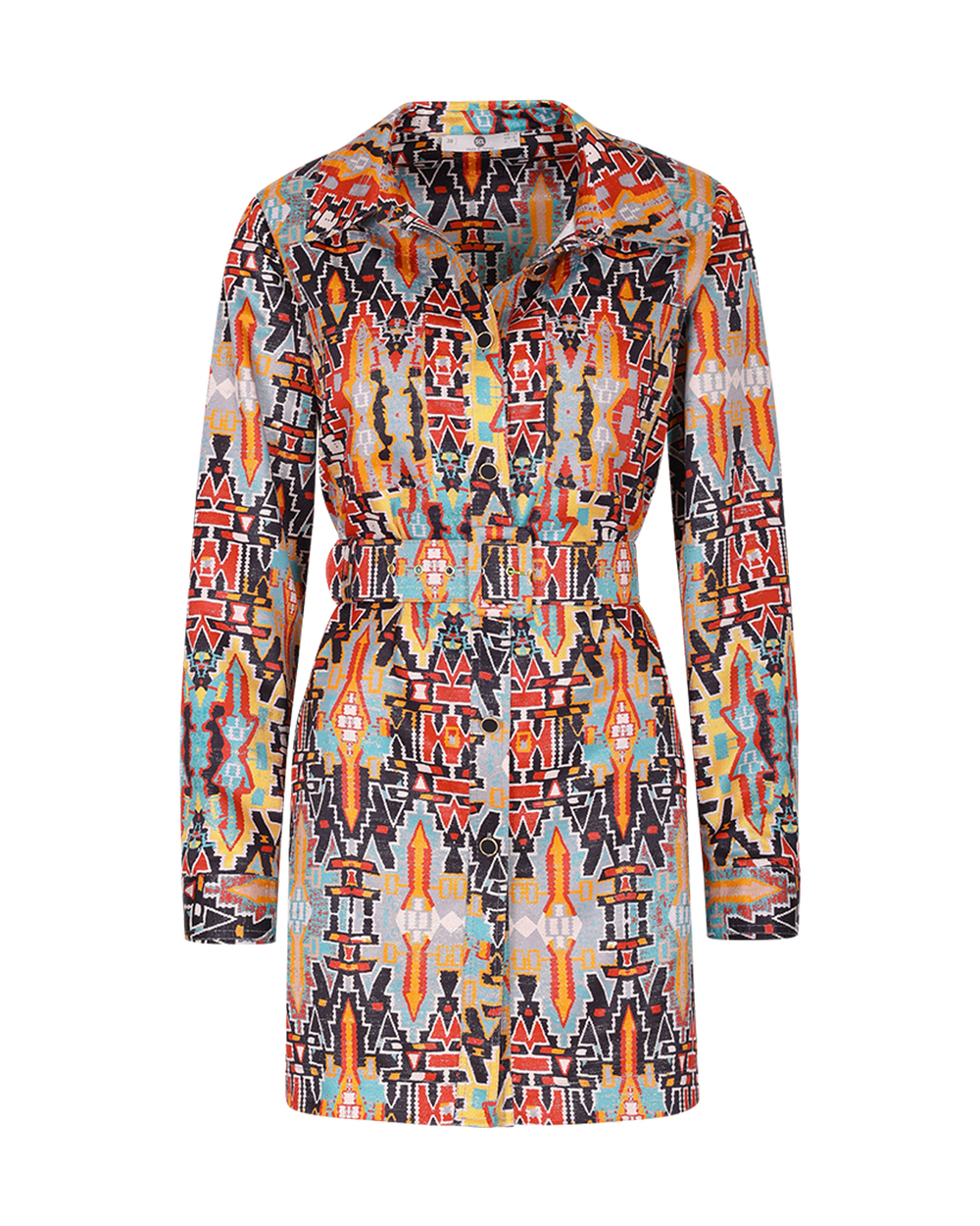 Etnik Desenli Kemerli Ceket