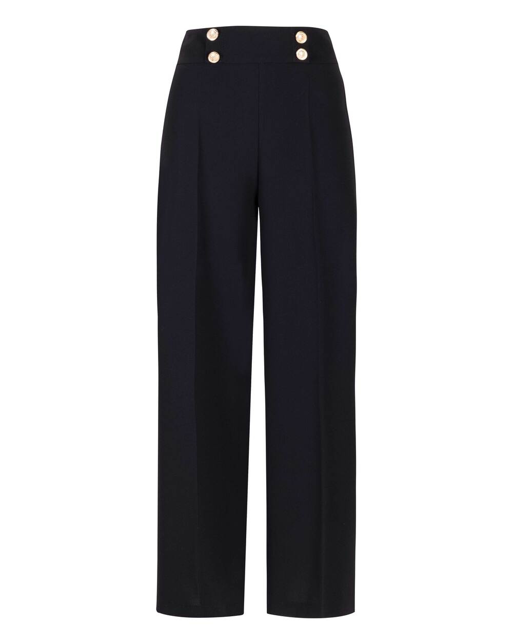  Button Detailed Wide Leg Trousers