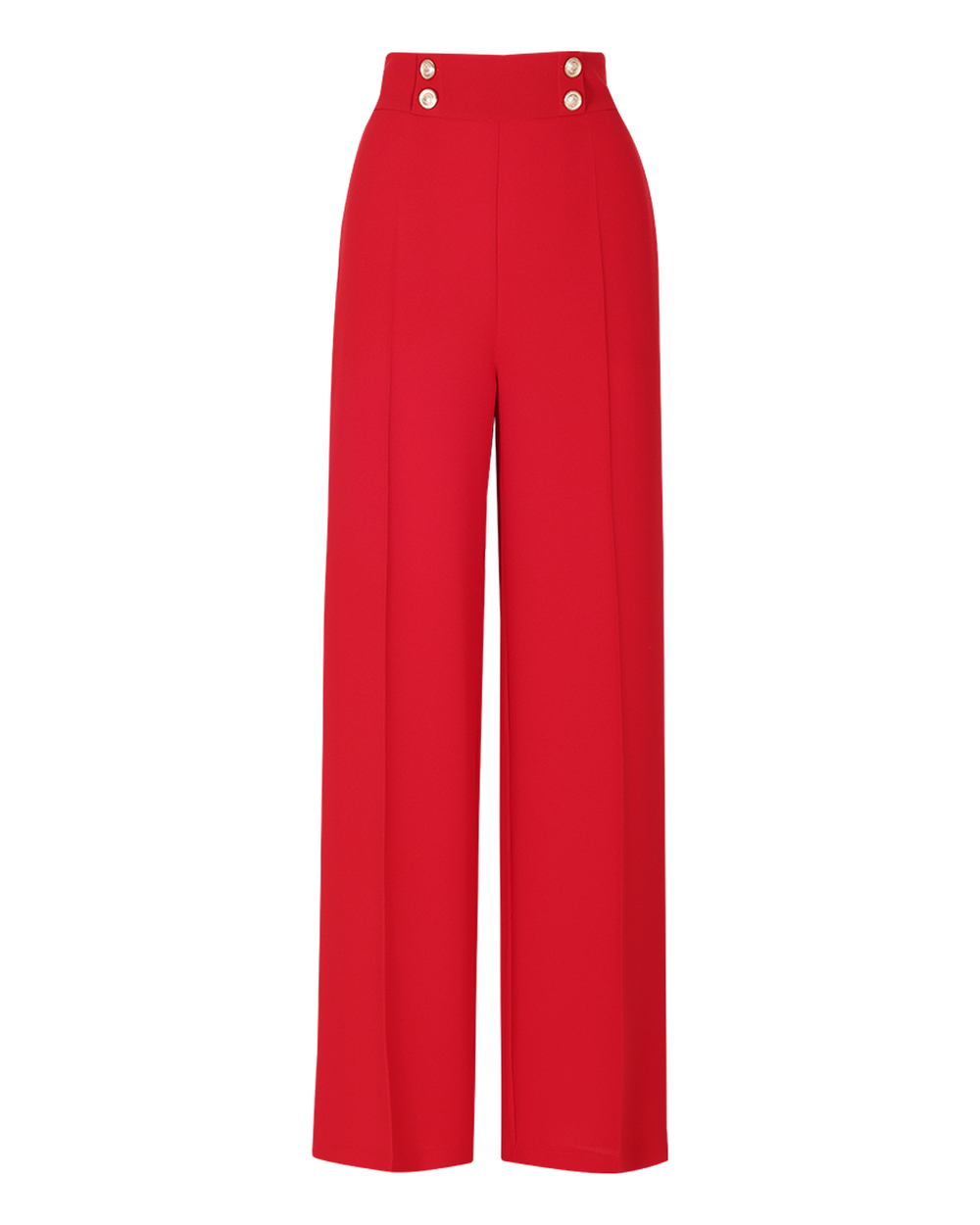  Button Detailed Wide Leg Trousers
