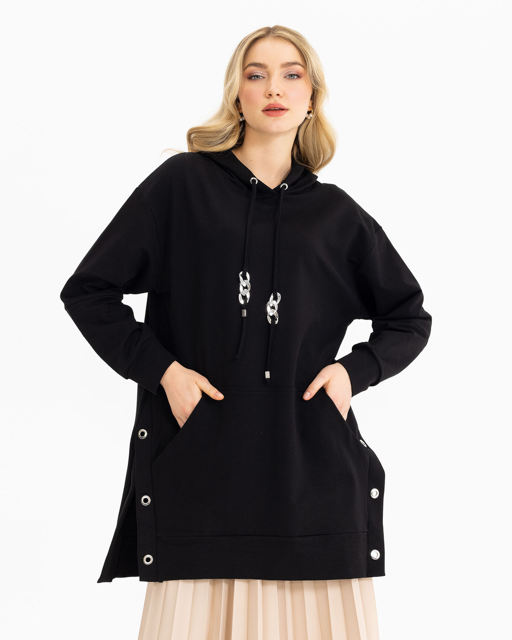 Kanguru Cepli Kapüşonlu Sweatshirt