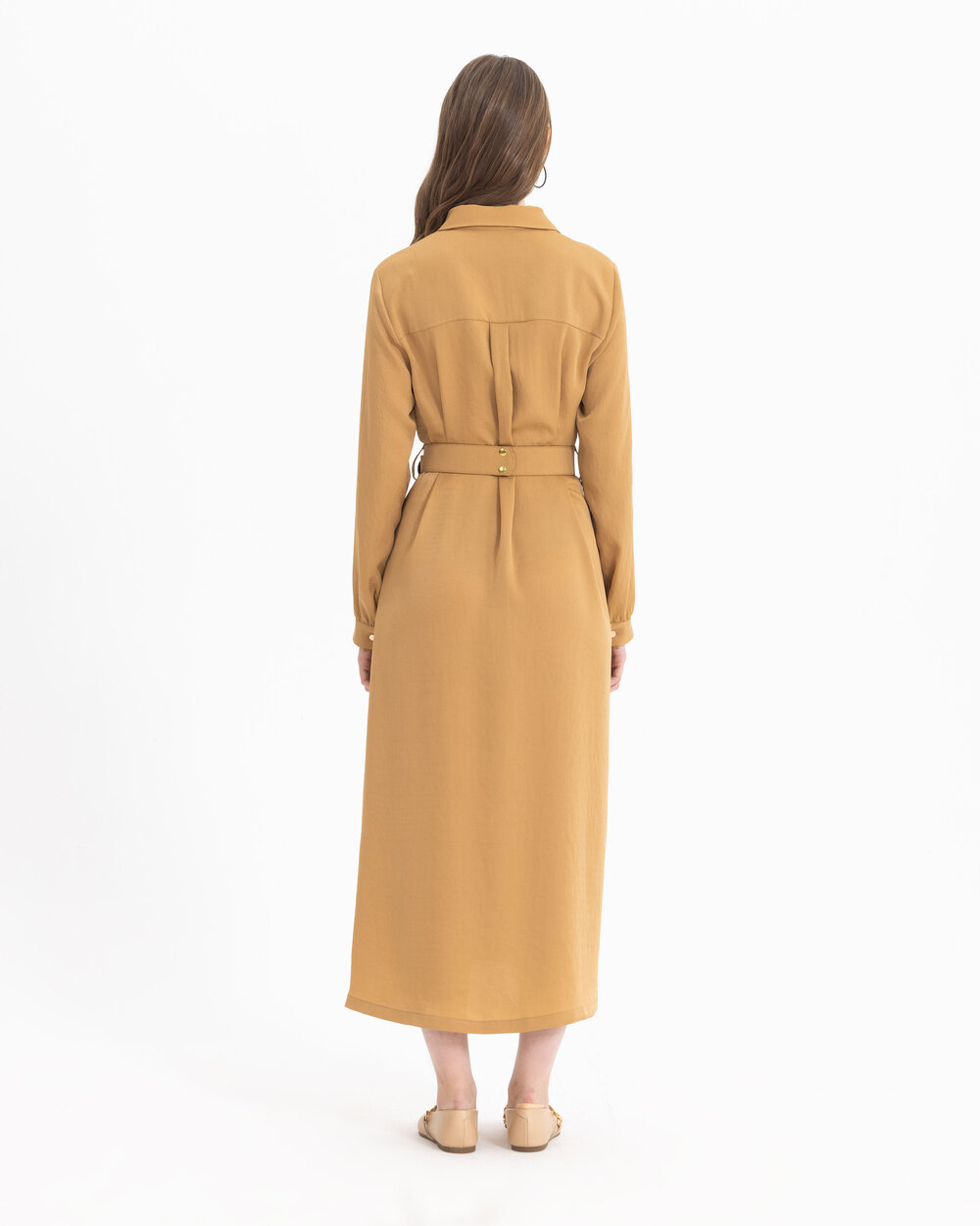 Kemerli Gömlek Elbise