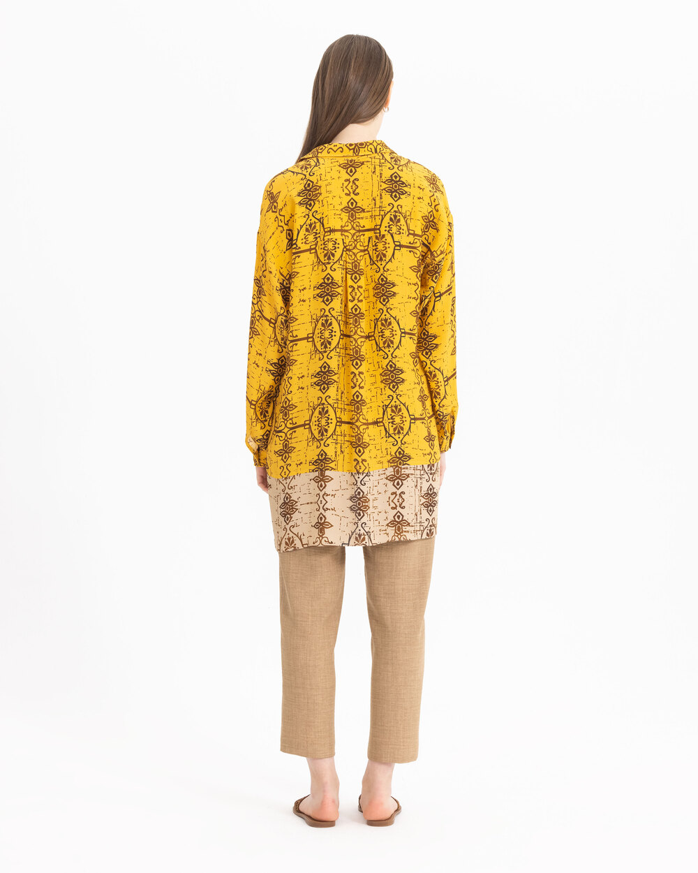 Etnik Desenli Uzun Kollu Gömlek Tunik
