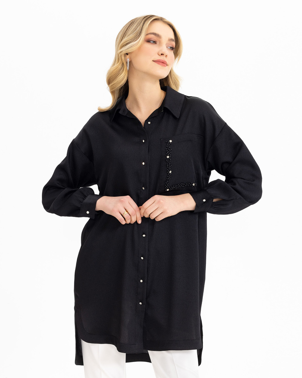  Pocket Detailed Oversized Tunic