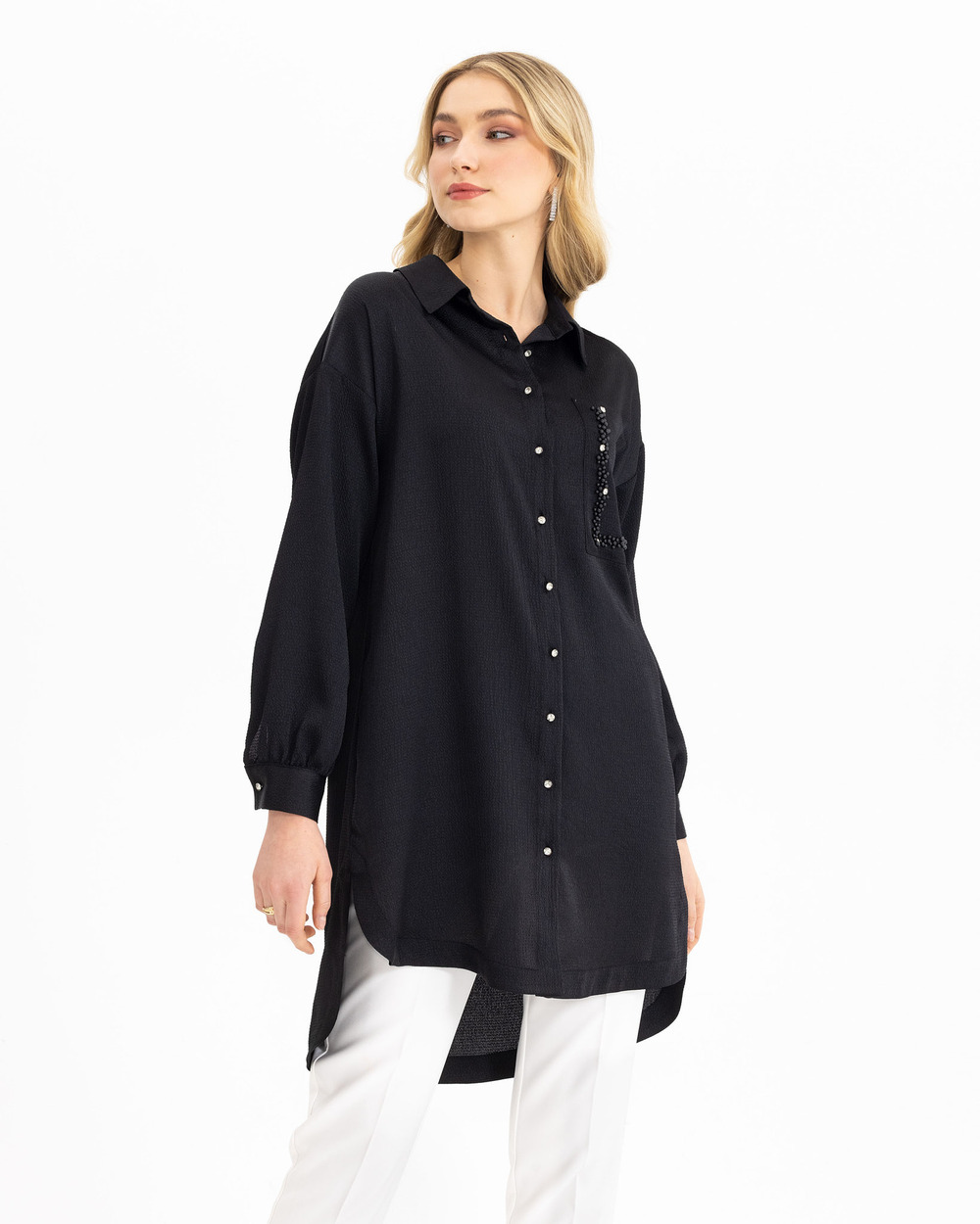  Pocket Detailed Oversized Tunic