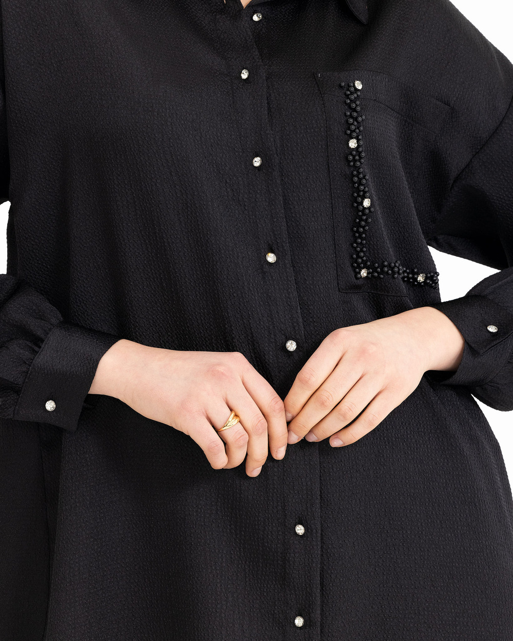  Pocket Detailed Oversized Tunic