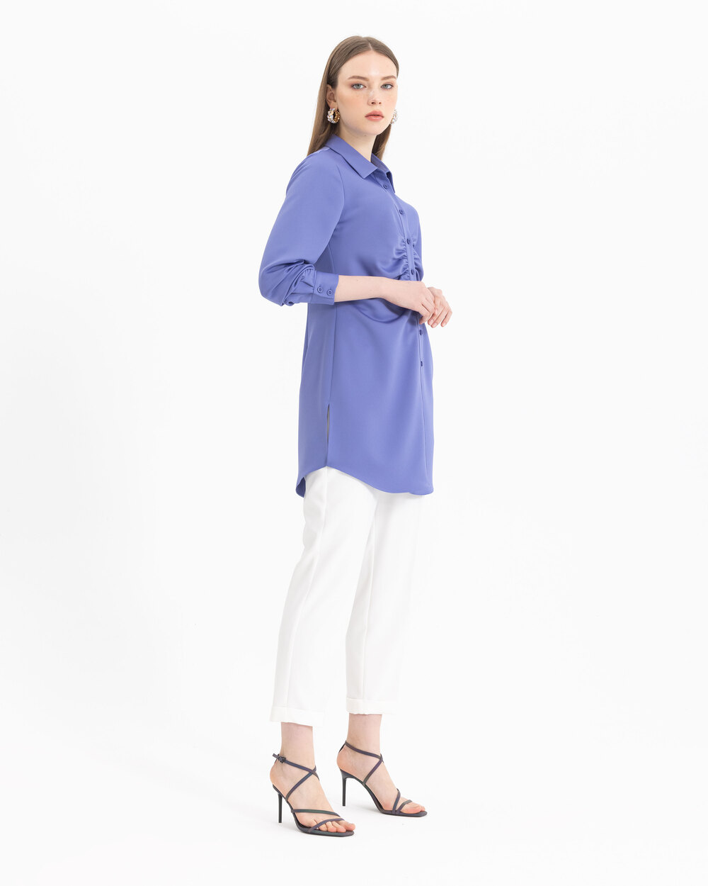 Pleated Satin Look Tunic