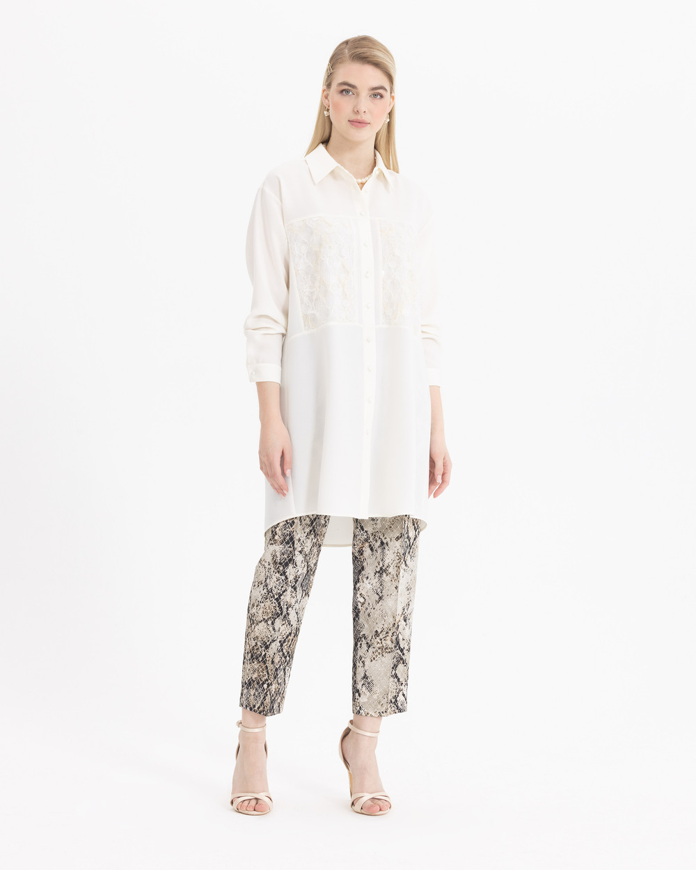 Pul Detaylı Gömlek Tunik