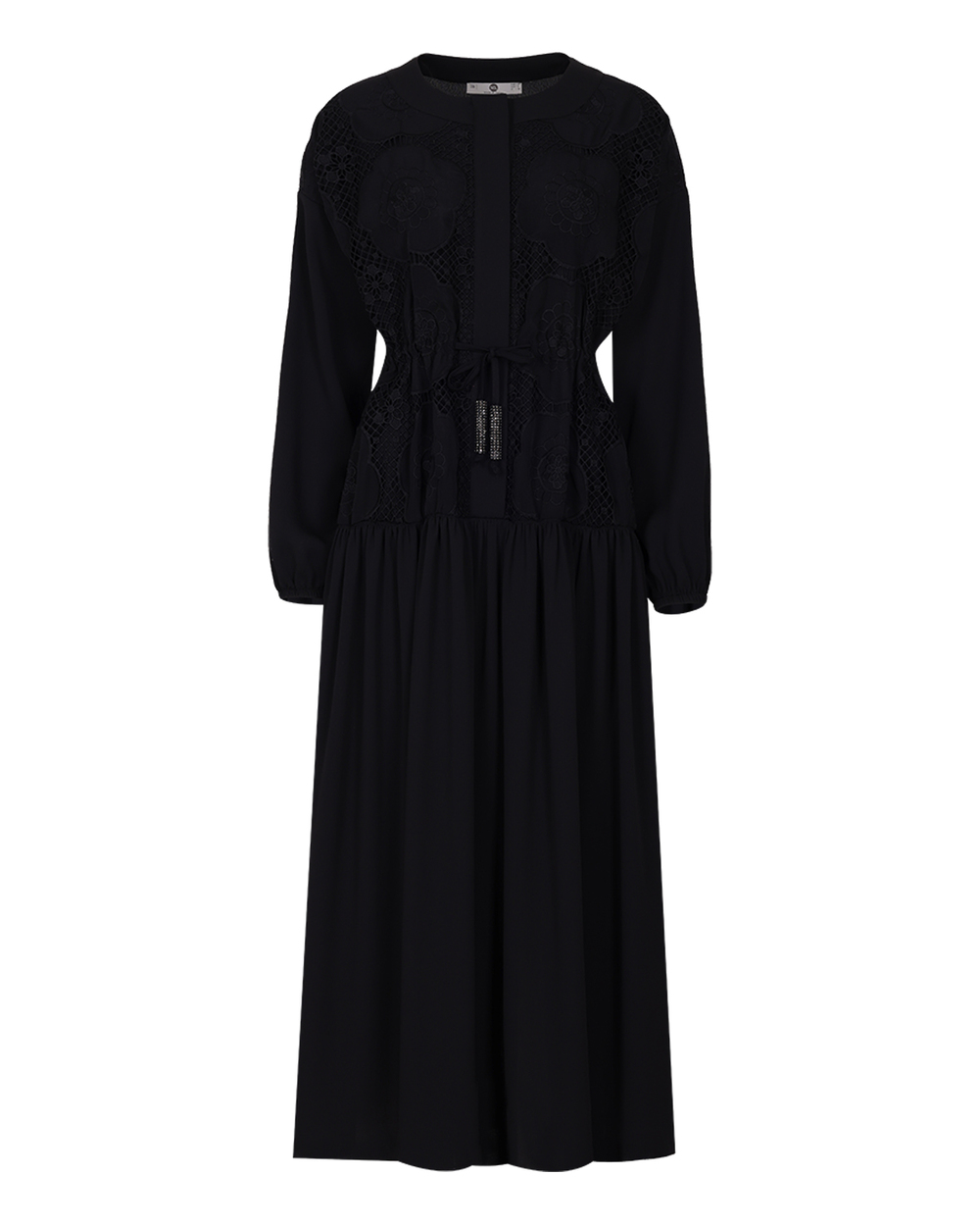 Fistolu Beli Bağcıklı Elbise