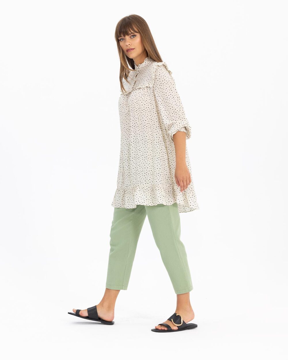  Polka Dot Frilly Tunic