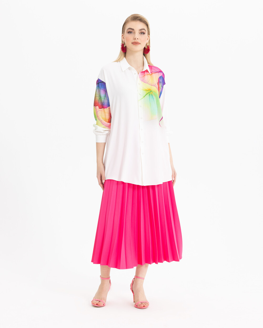 Renkli Desen Detaylı Tunik