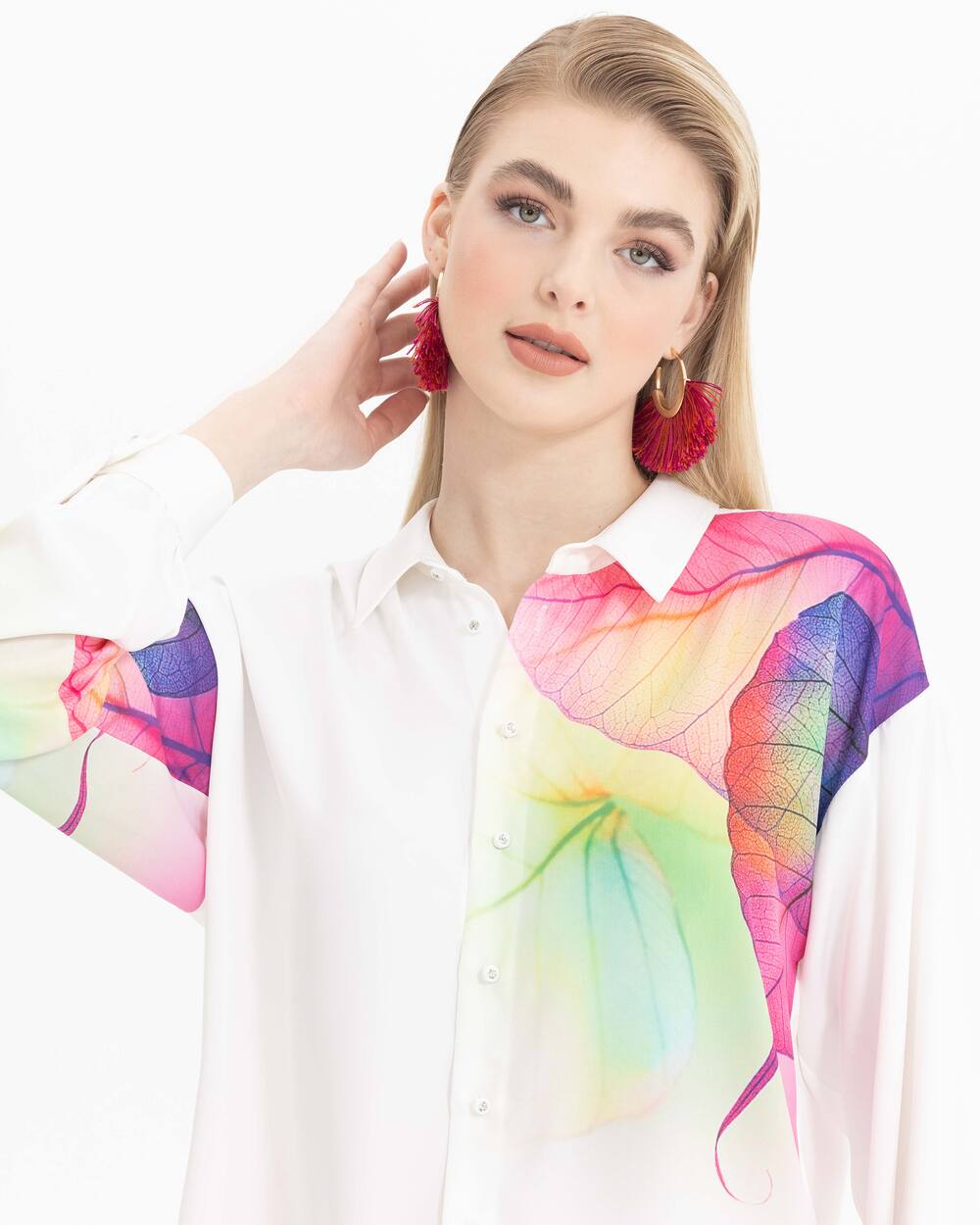 Renkli Desen Detaylı Tunik