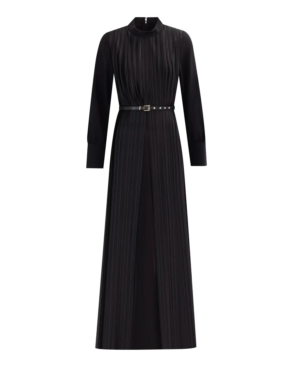 Pleated Belted Full-Length Tunic