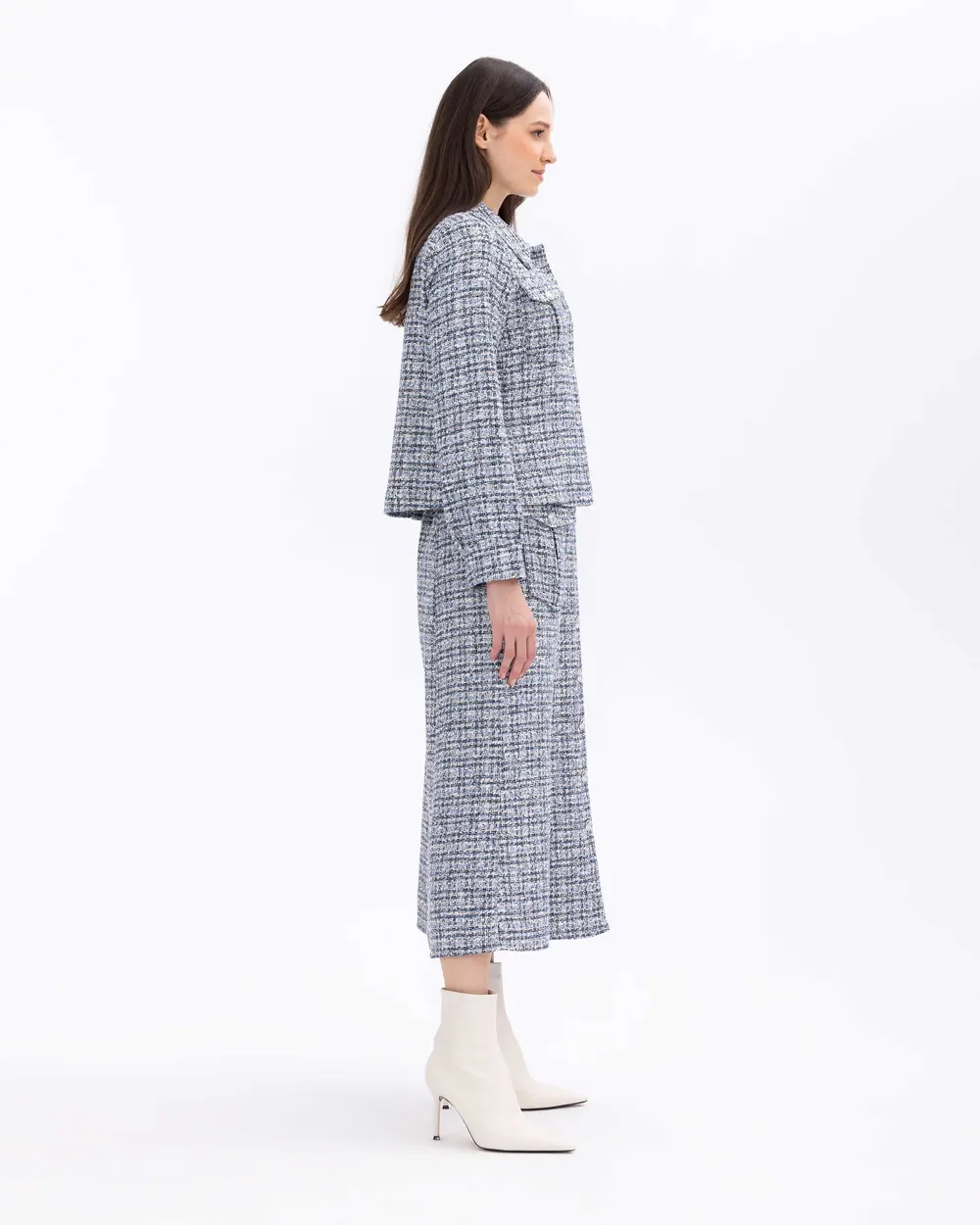 Cep Detaylı Düğmeli Tüvit Ceket