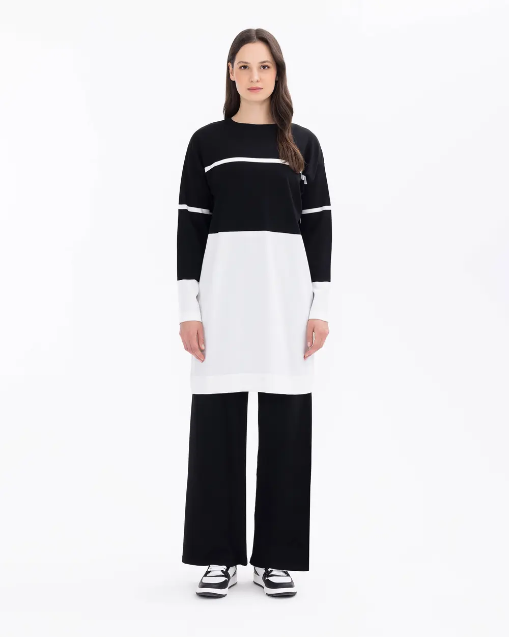 Contrast Block Knitwear Tunic